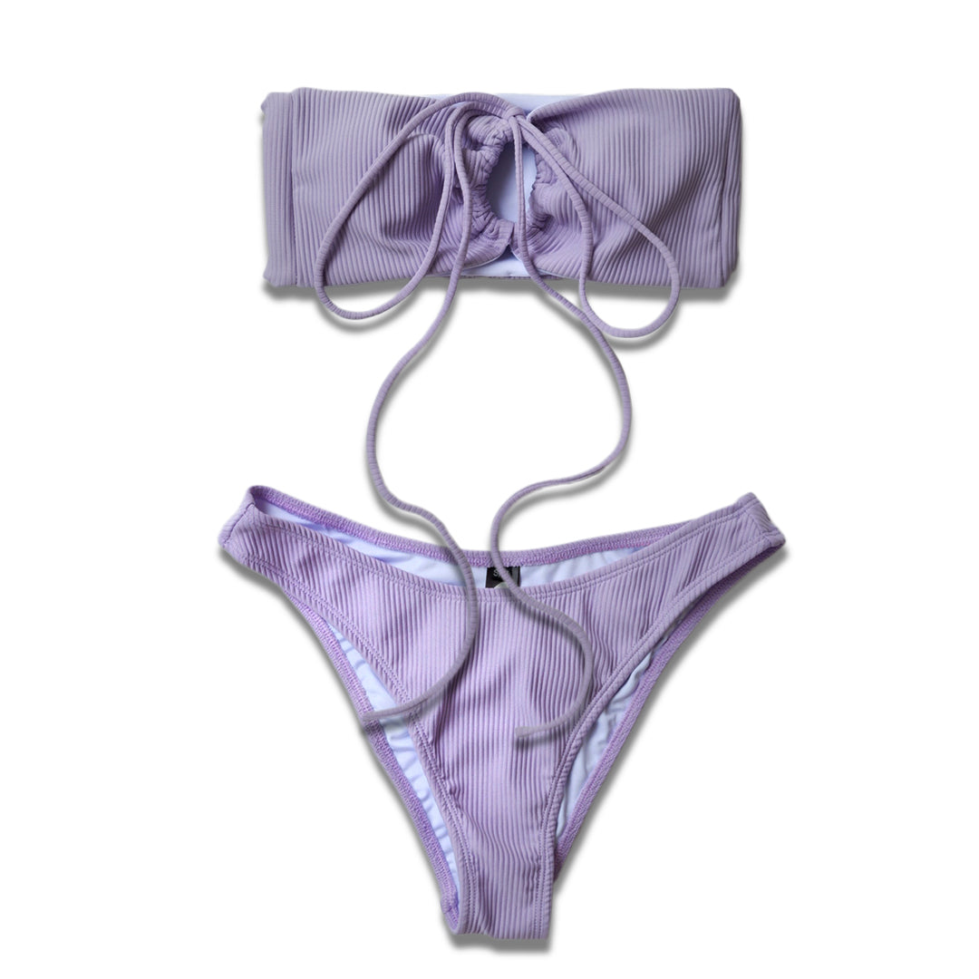 Jordan Ribbed Bikini Set in Lilac