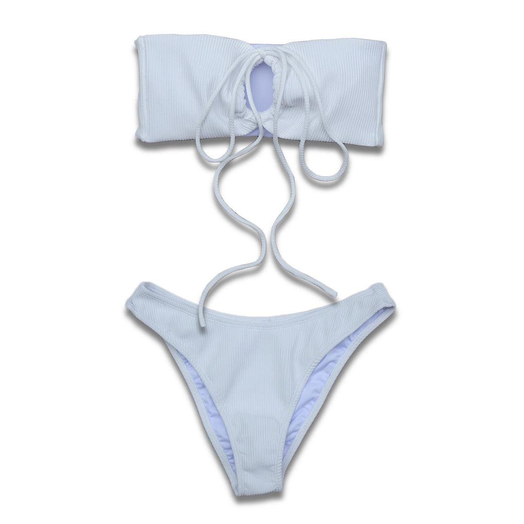 KINKEE X Clublounge : Jordan Ribbed Bikini Set in White